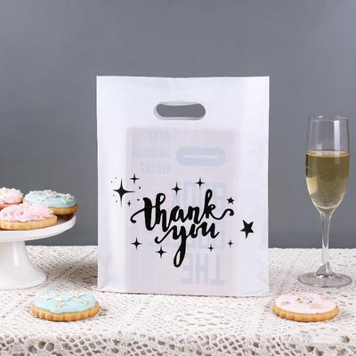 100 Pieces Durable Plastic Handheld Bags Retail Shopping Gift Bags For Party Boutique