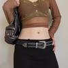 Punk Rivet Waist Belt Hip Hop PU Leather Belt Casual Women Waistband  Men