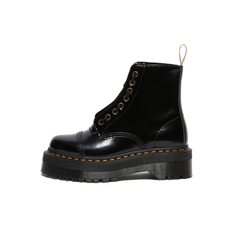 Dr. Martens Sinclair Series Round Toe Thick Sole Zipper Short Boots Women boots Black 26410001
