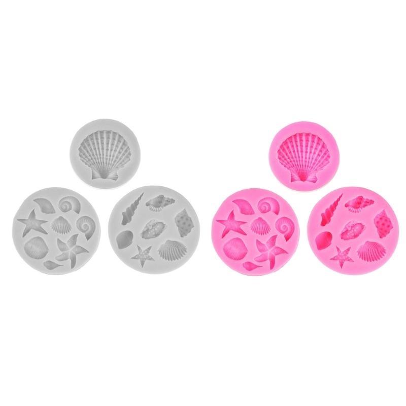 Marine Theme Cake Mold,Seashells Silicone Mold for Fondant Crafting Projects