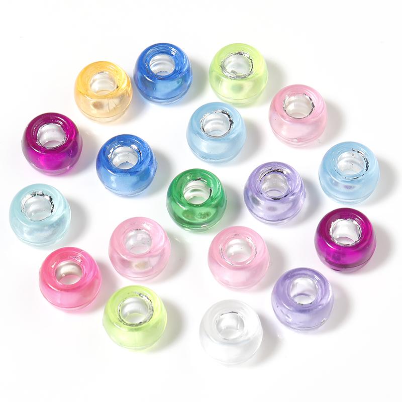 100pcs 6x9mm Acrylic Bucket Beads Colorful Large Hole Loose Spacer Beads For Jewellery Making DIY Bracelets Necklace Accessories