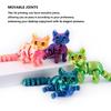 3D Printed Cat, Articulated Black Cat Toys for Adult, 3D Print Animals Fidget Toys Decor for Stress Relief, 3D Printing Cute Cat Desktop Pet (Light