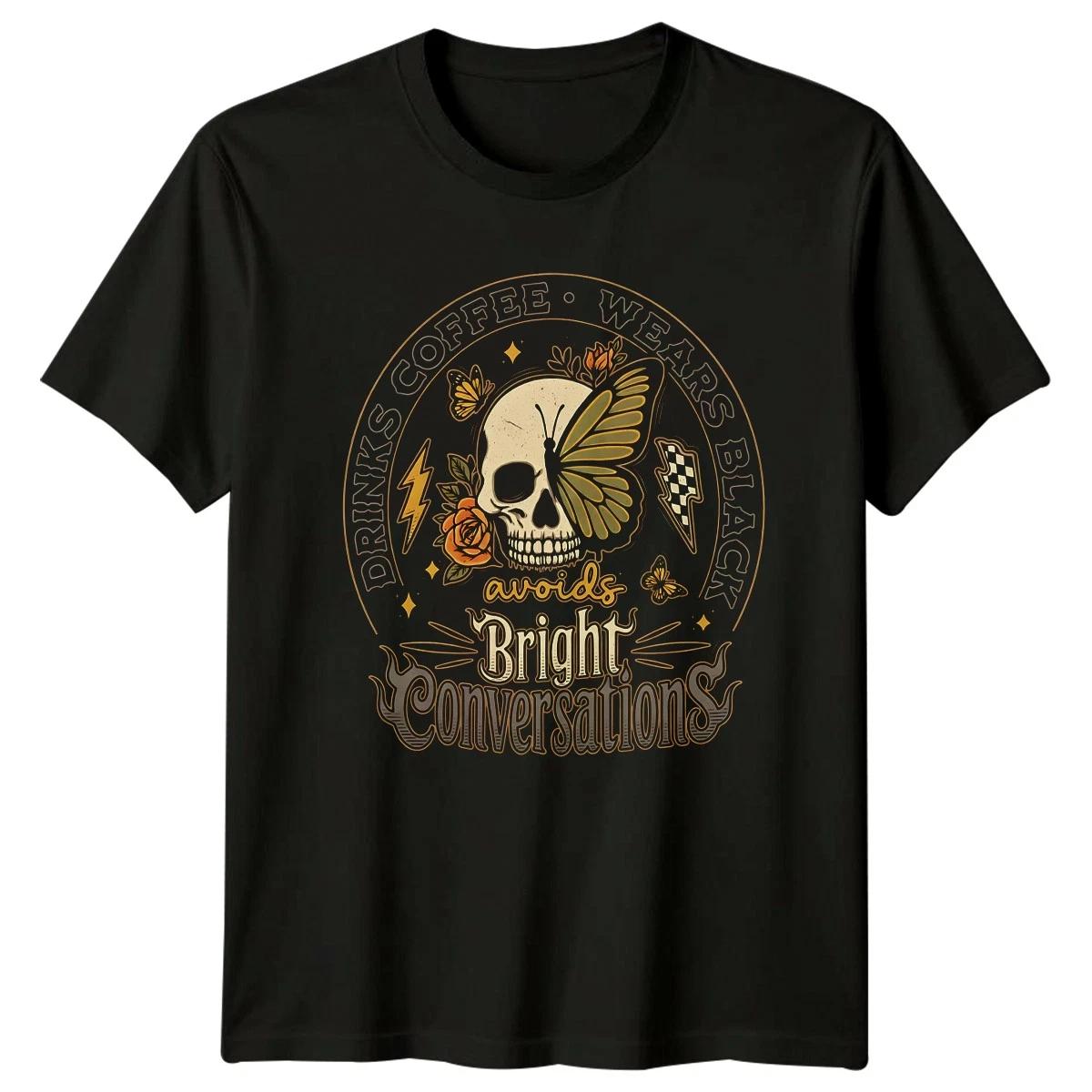 Drinks Coffee Wears Black Avoids T-Shirt Sarcastic Introvert Coffee Lifestyle S