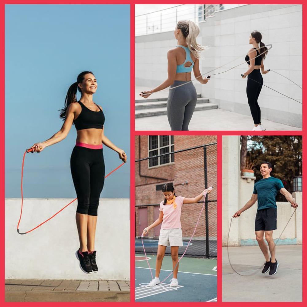 Foam Handle Weighted Jump Rope Adjustable Fitness Rope Skipping Nylon Skipping Rope Exercise