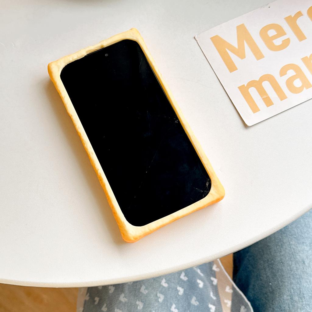 3D simulační obal na telefon s toustem pro iPhone 11 12 13 14 15 Pro Sklápěcí držák ve tvaru vejce Měkký silikonový kryt s chlebem pro iPhone 16 Pro Max