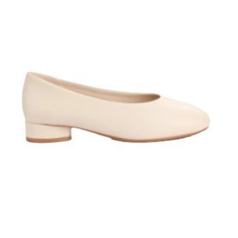 Super soft lambskin high heels women can step on heels shallow leather single shoes commuter work grandma shoes
