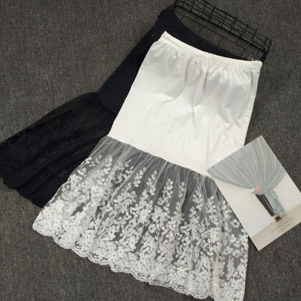 70cm Safety Skirt Petticoat Flower Lining Petticoat Women Soft Lace Underskirt Slips Spring