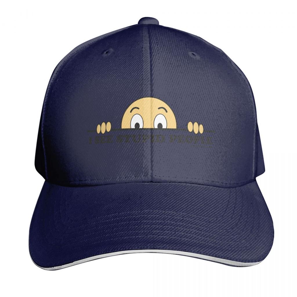 I See Stupid People Baseball Cap Custom Hat Sun Cap Kids Hat Golf Hat Unisex Unisexs Caps Womens