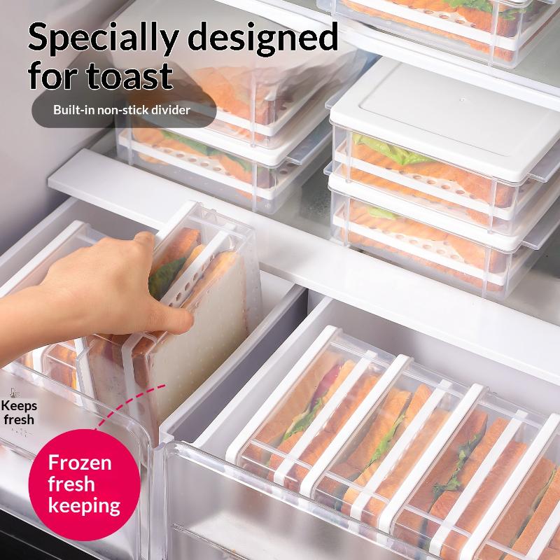 Коробка для хранения хлеба Sed, Тост, Холодильник, Морозильная камера, Французский контейнер для сохранения, Контейнер для хранения продуктов, Коробка с крышкой и разделителями onesize