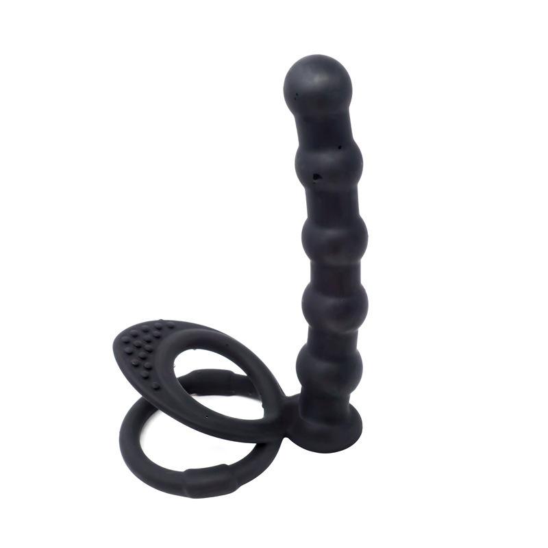 Adult Sex Product for Men and Women Prostate Butt Plug Silicone Double Ring Anal Beads Horseshoe Ring Sex Product
