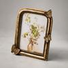 Antique Bronze-Gold Resin Frame with Glass Front Tabletop for Entryway