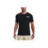 Under Armour Solid Color Logo Print Fitted Crew Neck Short Sleeve Raglan T-Shirt Men Tops Black 1361424-001