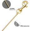 Gold Snake Chain Dog Leash 4MM Chewy Lightweight Dog Leash Chains with Leather Padded Handle for Small Medium Dogs Collar Chain