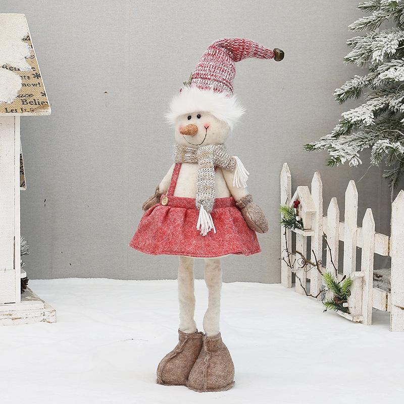 Vánoční látková zatahovací panenka Santa Claus sněhulák panenka sváteční dárek vánoční dekorace ozdoby potřeby
