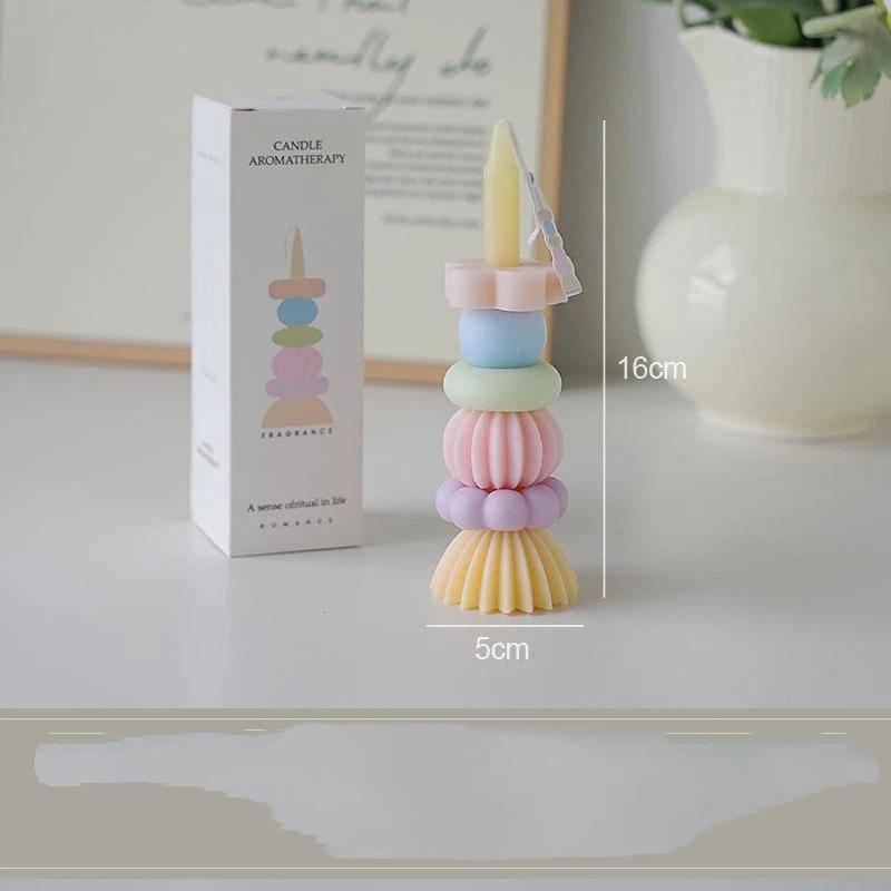 Stackable Smoke-Free Scented Candles—Cute Gift Box Set for Anniversaries and Birthdays: Creative, Atmospheric Decorative Fragrance Ornaments