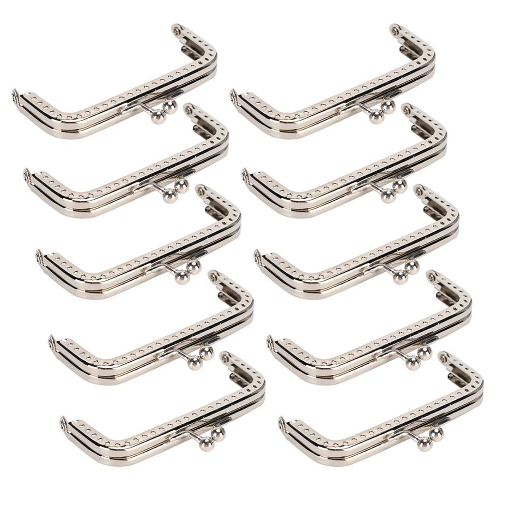10pcs Silver Bag Clasp Lock 8.5cm/3.3in Size Metal Clasp Clip For Coin Purse Making