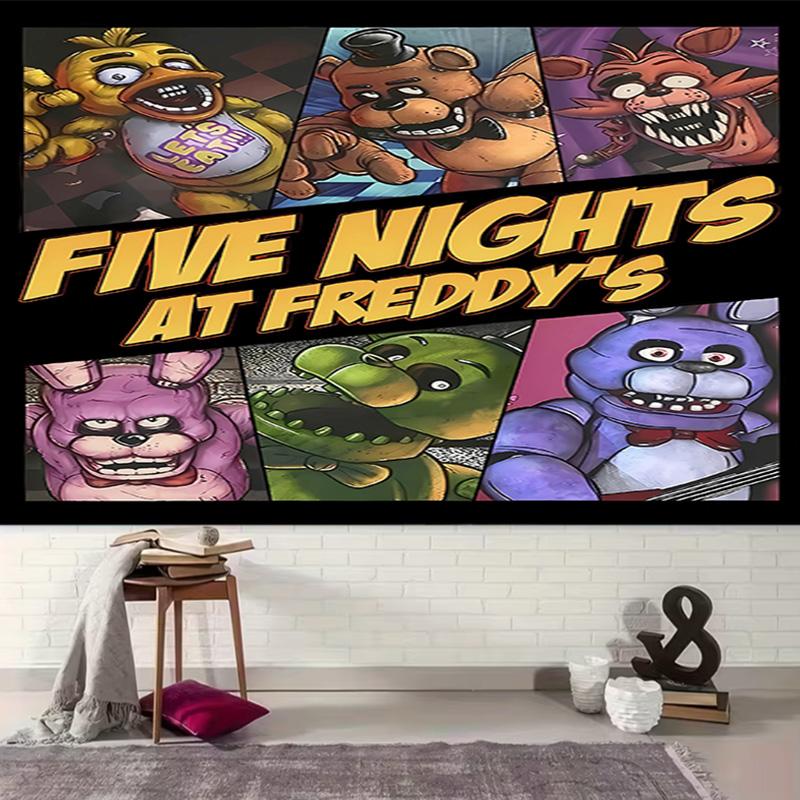 1pc Cartoon Five Nights at Freddys Tapestry, Living Room, Bedroom, Office, Party Decor, Ideal Festive Gift