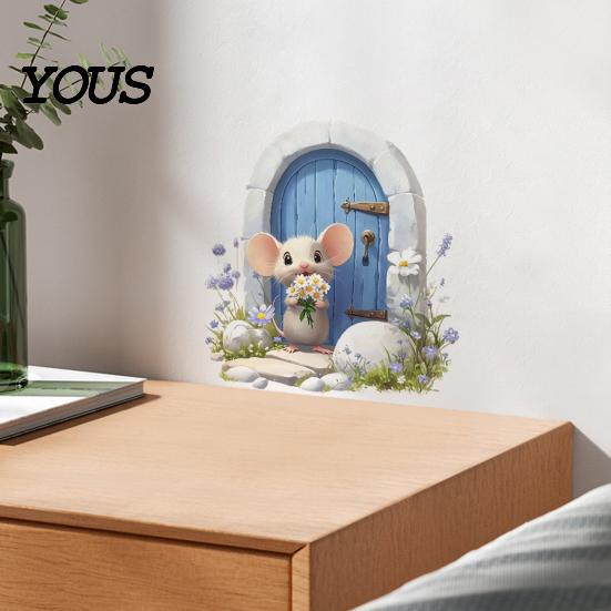 Versatile Wall Surface Stickers 3D Mouse Sticker, Realistic Easy Peel And Stick Decal, Waterproof Decorative Cabinet Door PVC Art for