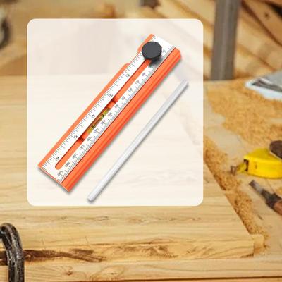 1 Piece Multifunctional Carpentry Ruler Accurate Measuring Tool with Rotary Level for Deep Marking