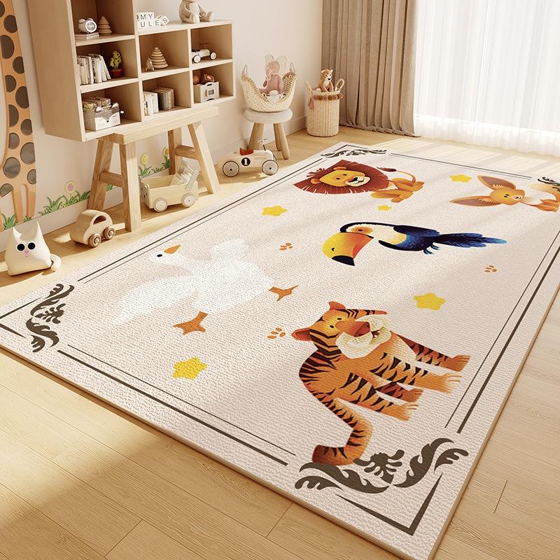 Cute Animal Pig Patterns Carpet Children's Bedroom Crawl Soft Mat Non Slip Sofa Floor Large Area Decor Rug Home Indoor Doormats