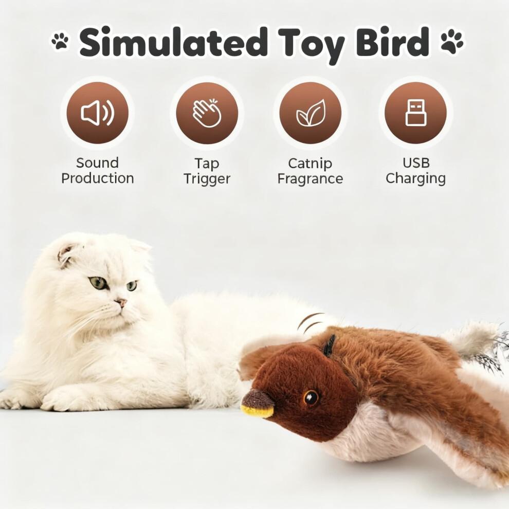 Interactive Flappychase Bird Cat Toy - 2025 New Flying Interactive Flapping Chirping Flapping Bird Cat Toy for Indoor Adult Bored Cats, AKLJWH, B