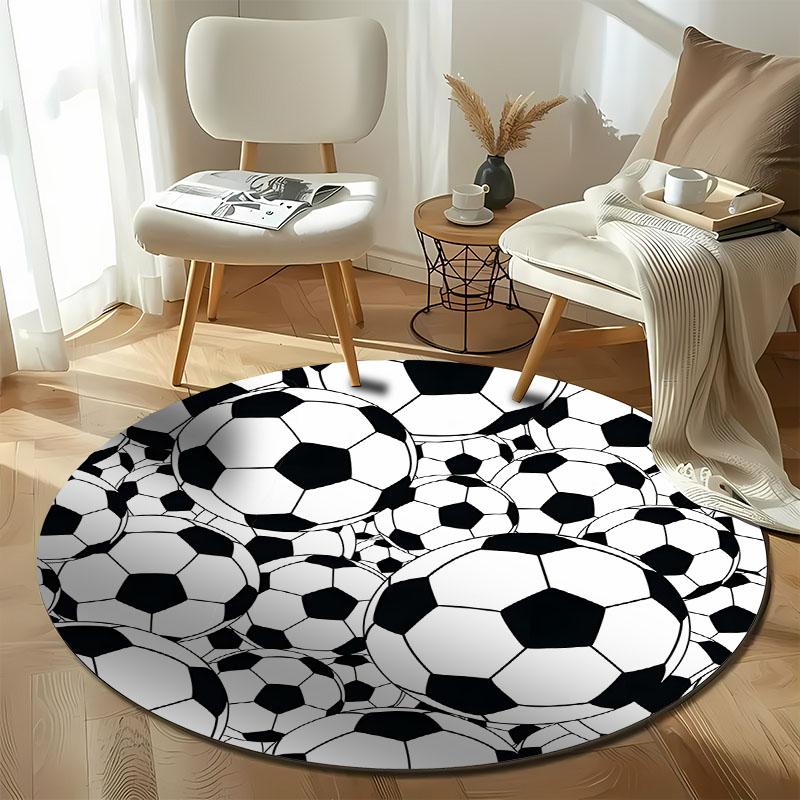 Free Shipping! Round Soccer Ball Carpet for Sports Enthusiasts' Room Round Carpet for Home Sofa Bedroom, Gift