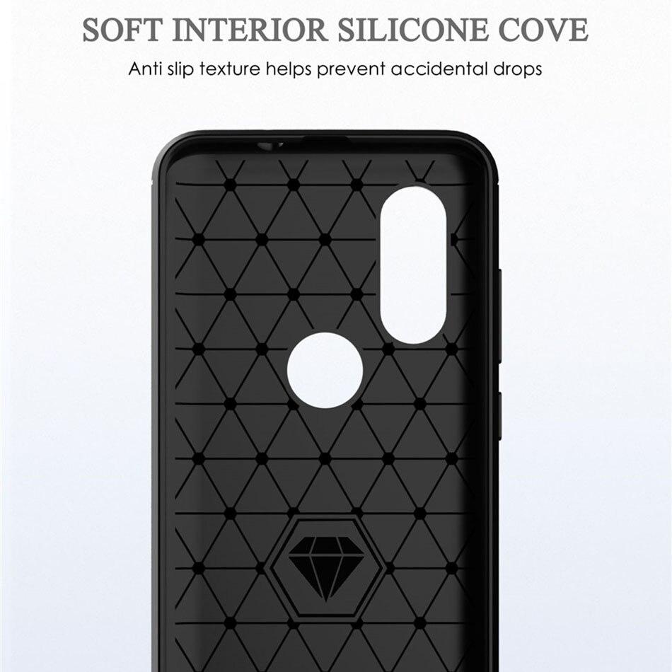 Whyes silikondeksel for Moto One Vision Motorola P50 Støtsikkert montert karbonfiber, mykt TPU-telefondeksel for Moto P50-deksel