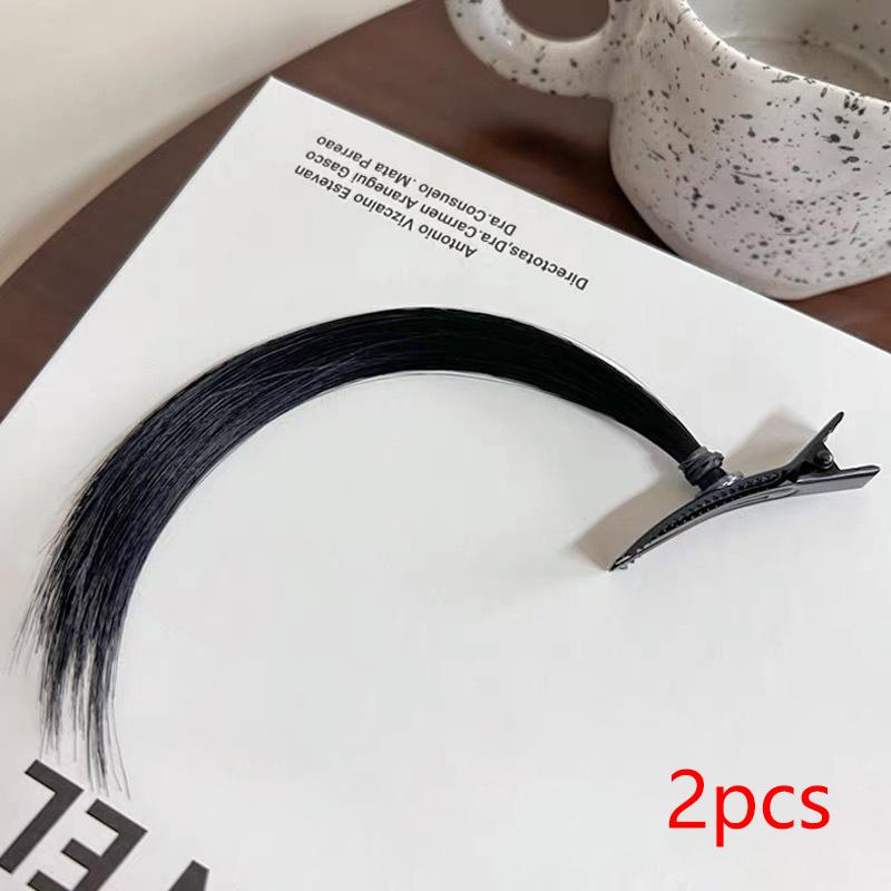 2Pcs Funny Silly Hair Clip Female Anime Cosplay Wig Small Braid Side Bangs Duckbill Clip Side Clip Cute Hair Accessories Gifts
