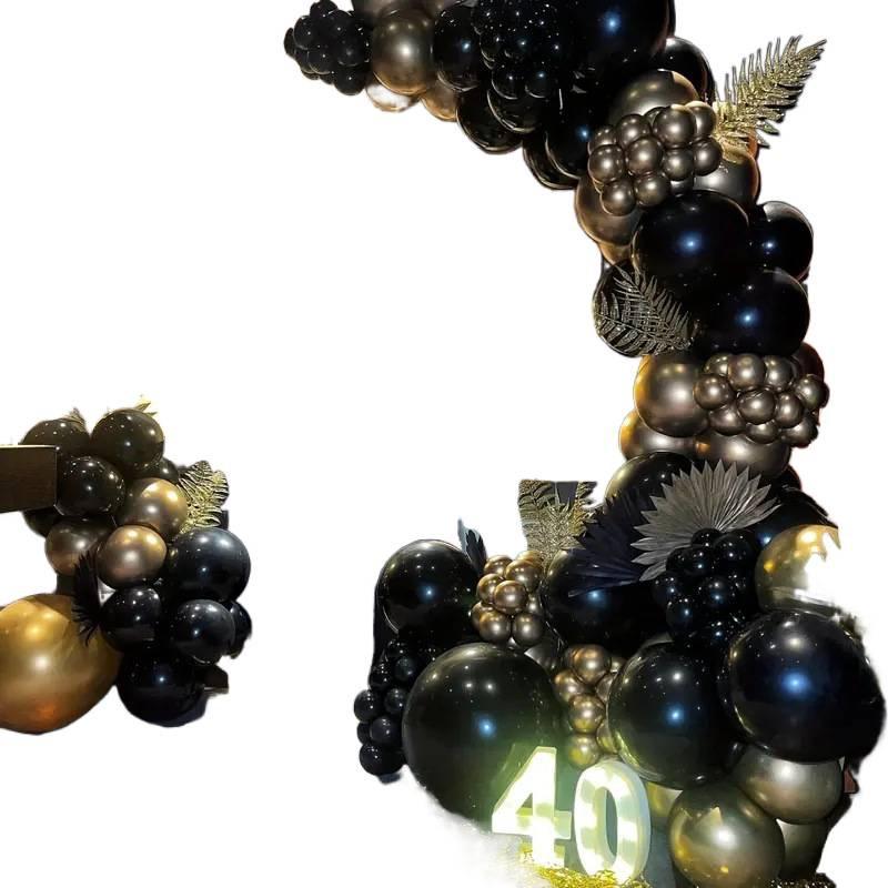 105 Black And Gold Balloon Wreath Set Wedding Birthday Proposal Atmosphere Party Venue Decoration