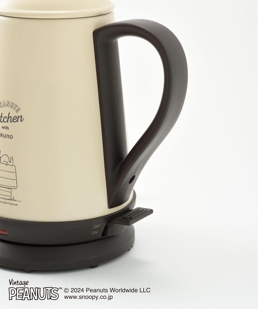 BRUNO PEANUTS Electric Kettle, 1.0L Capacity, Automatic Power-Off, Boil-Dry Prevention, Cute Stainless Steel Daily Kettle, Snoopy Design, BOE072-ECRU