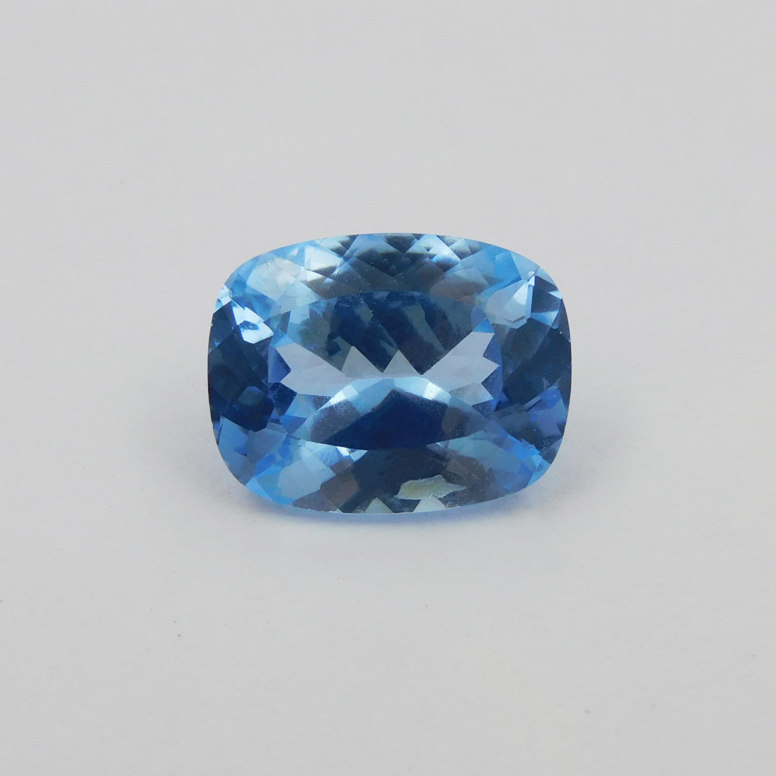 

CERTIFIED 7.65 Ct Cushion Shape NATURAL Loose Gemstone Blue Color Sapphire P-1132-S 13.5 mm approx синій