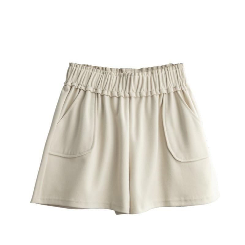 

High-waisted woolen shorts for women s autumn and winter new autumn new wide-leg pants, thin outer wear loose boots and pants for children XL