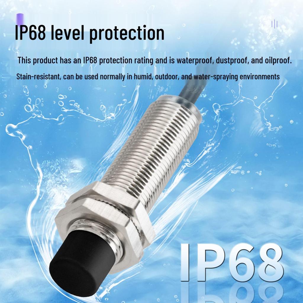 ZanIP68 Waterproof Metal Sensor: Detects Copper, Aluminum, Steel Distance with No Attenuation, NPN Normally Open, PNP