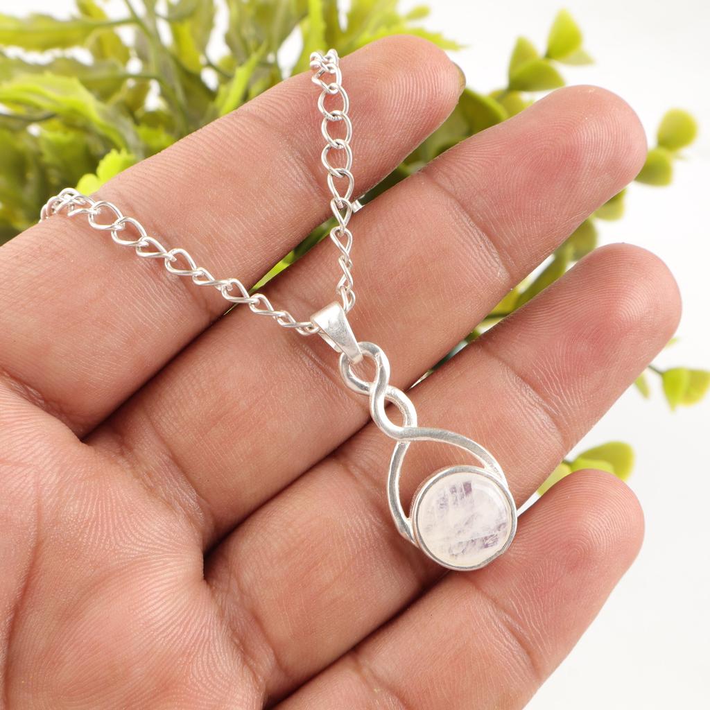 Rainbow Moonstone Gemstone Jewelry, 925 Solid Sterling Silver Pendant, Handmade Beauteous Silver Jewelry, Moonstone Designer Pendant For Gift