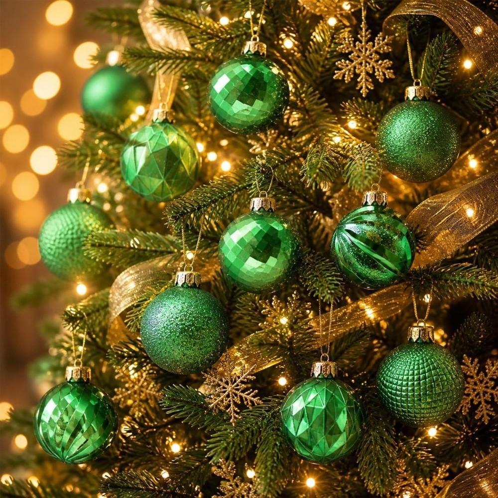12Pcs/Set Creative Christmas Tree Balls Shiny Xmas Baubles Durable Christmas Ball  Showcase