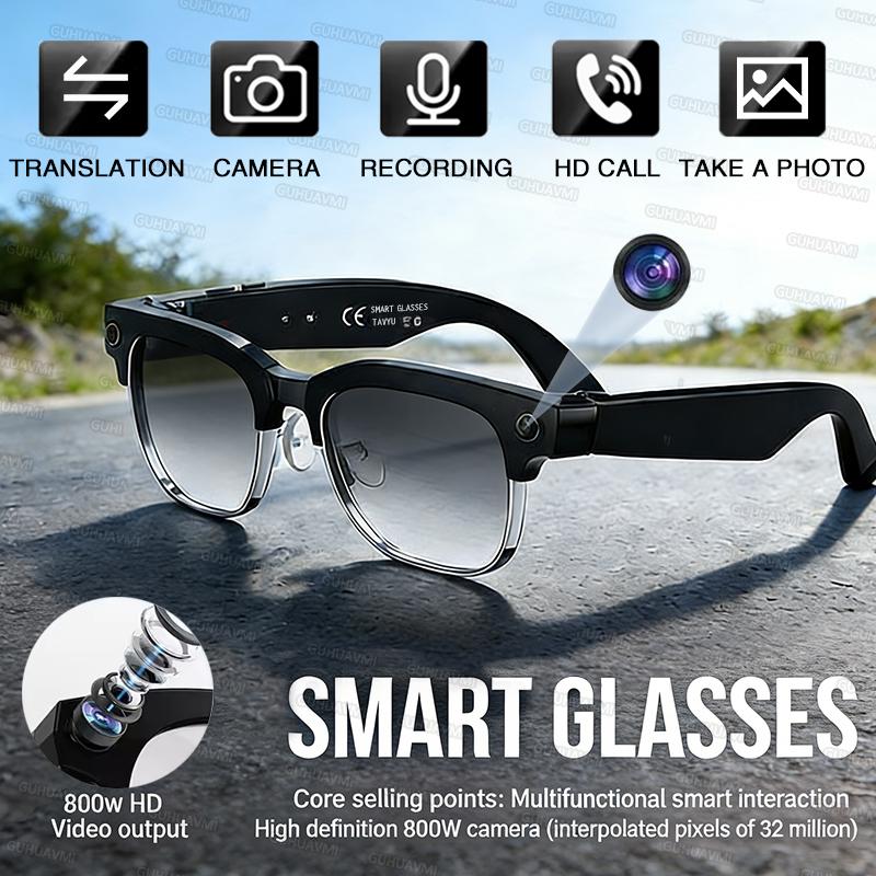 2026 Neue KI-Smart-Brille 800W HD-Kamera Brille Fotoerkennung Videoaufnahme Übersetzung Anruf Wasserdichte Sonnenbrille Herren Damen