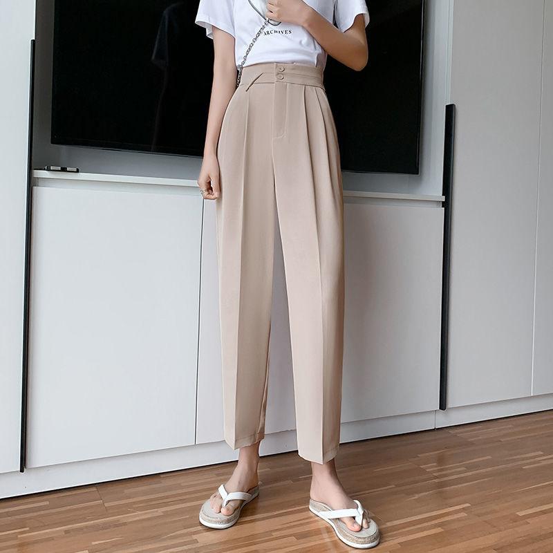 

Korean Office Lady Fashion Pants Loose Solid Color Button Zipper Temperament Simplicity High Waist Pockets 2023 Women s Clothing S хаки