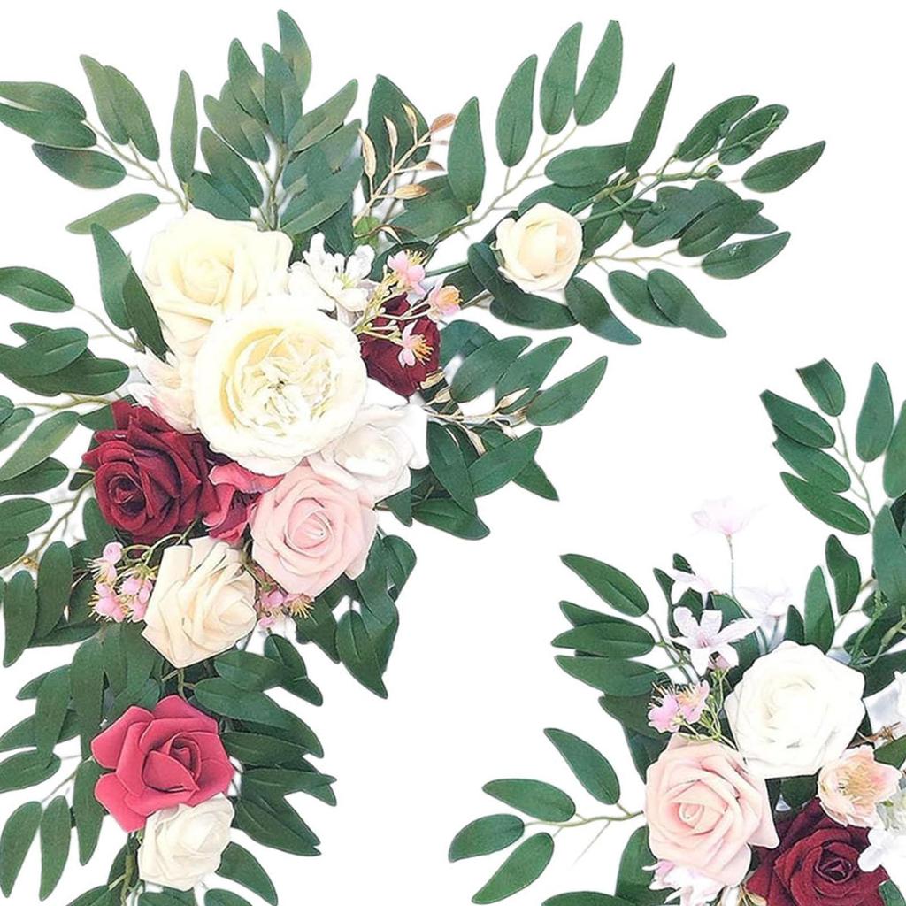 Wedding Arch Flowers Kit Corner Flower Row Decor Hanging Front Door Floral Garland for