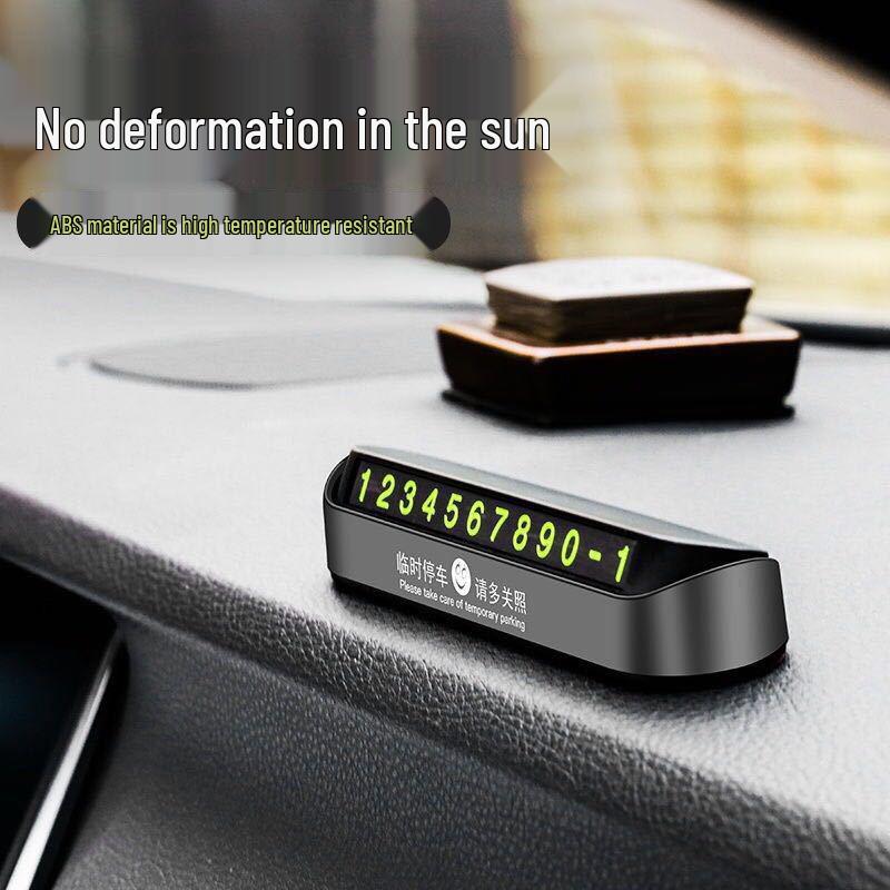 High-Temp Resistant Hidden Temporary Car Parking Number Plate with Phone Display
