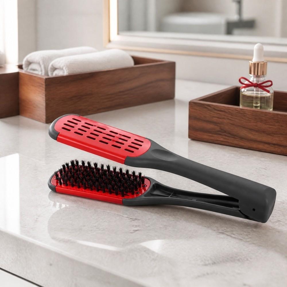 Clamp Structure Detangling Brush Portable Double Sided Brush Clamp Smoothing