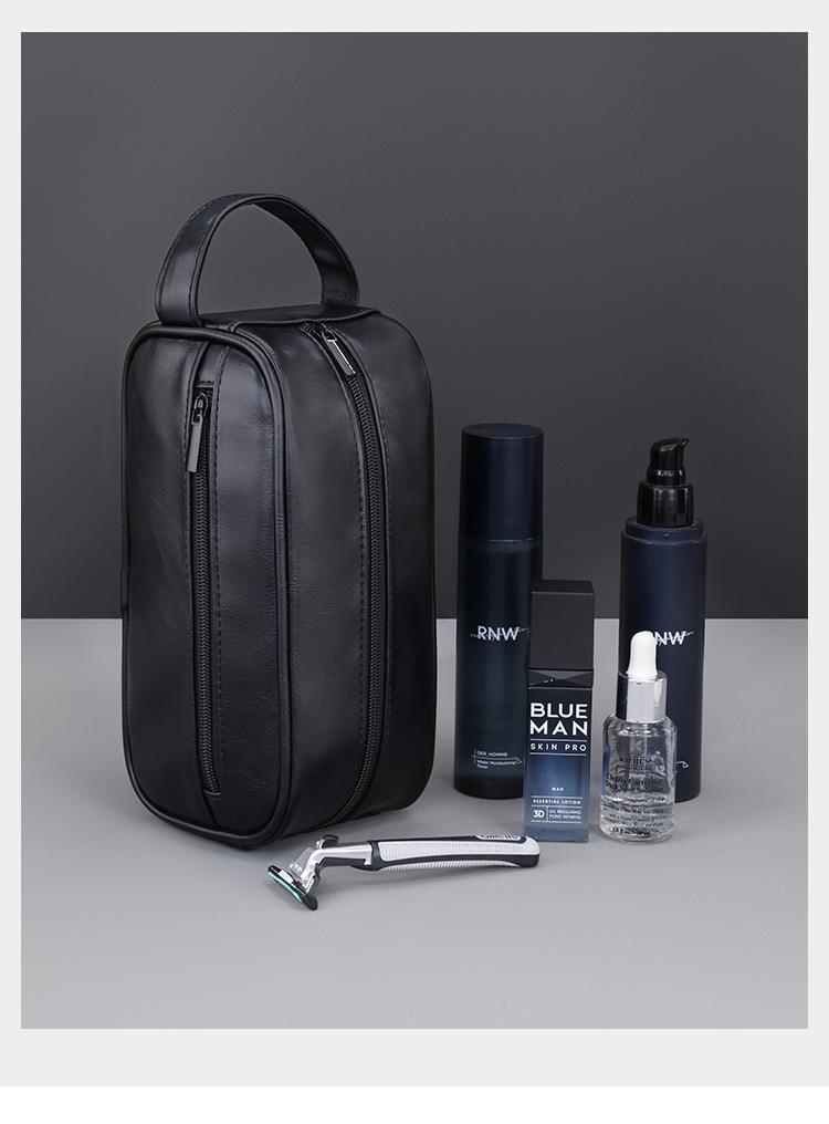Men's PU Travel Toiletry Bag - Large Capacity, Portable, High-End Feel