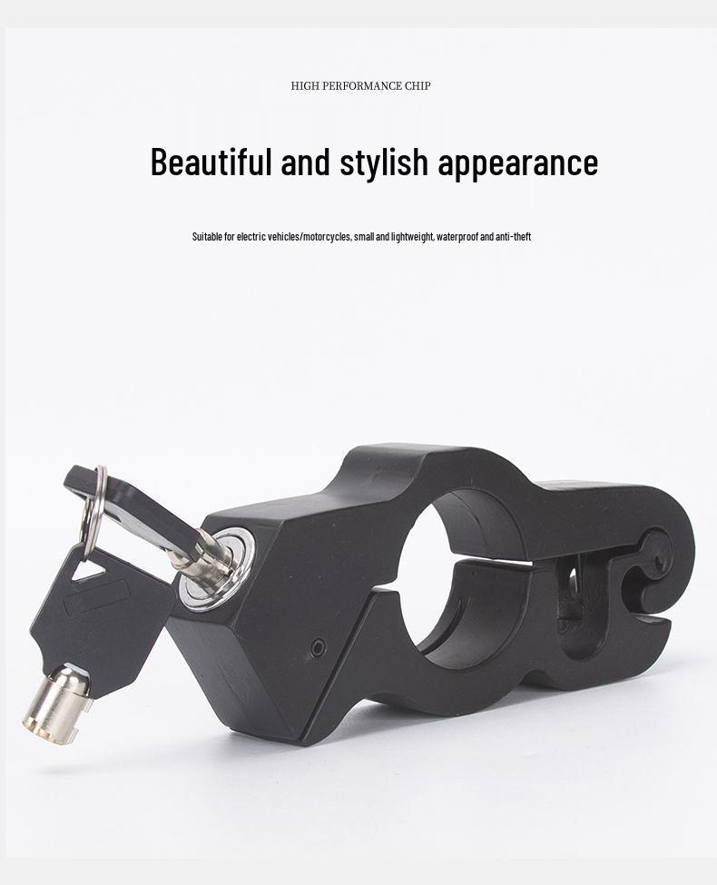 Universal Anti-Theft Motorcycle Handlebar & Throttle Lock with Alarm