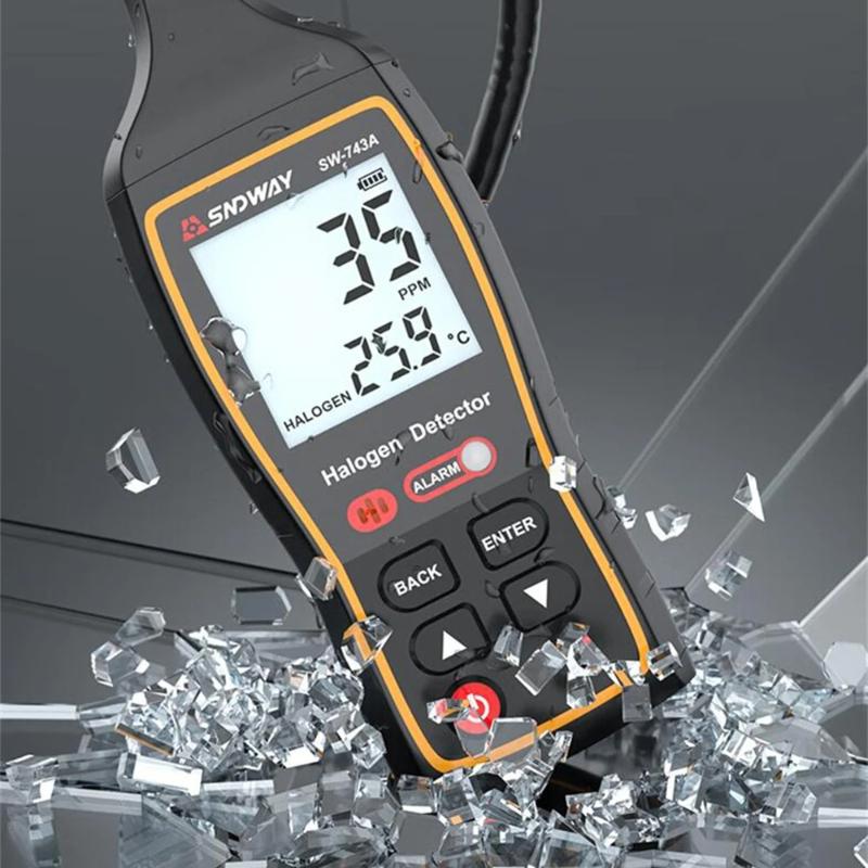 Electronic Air Conditioning 0-1000PPM Refrigerant Leak Tester LCD Display & Sound-Light-Vibration AlarmFreon Maintenance Leak Halogen Gas Detector
