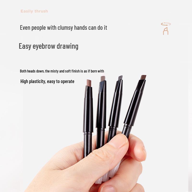 Dual-Ended Rotating Eyebrow Pencil with Waterproof, Smudge-Proof Refill Core
