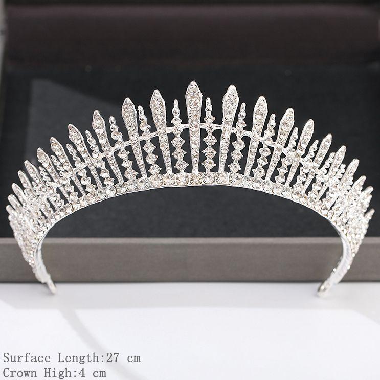 Silver Color Crown and Tiara Hair Accessories for Women Wedding Accessories Crown for Bridal Crystal Rhinestone Diadema Tiara