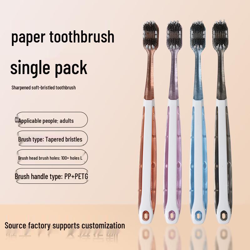 High-End Crystal Soft Bristle Adult Toothbrush - Luxury Family Pack Random Color (Individual Packaging)