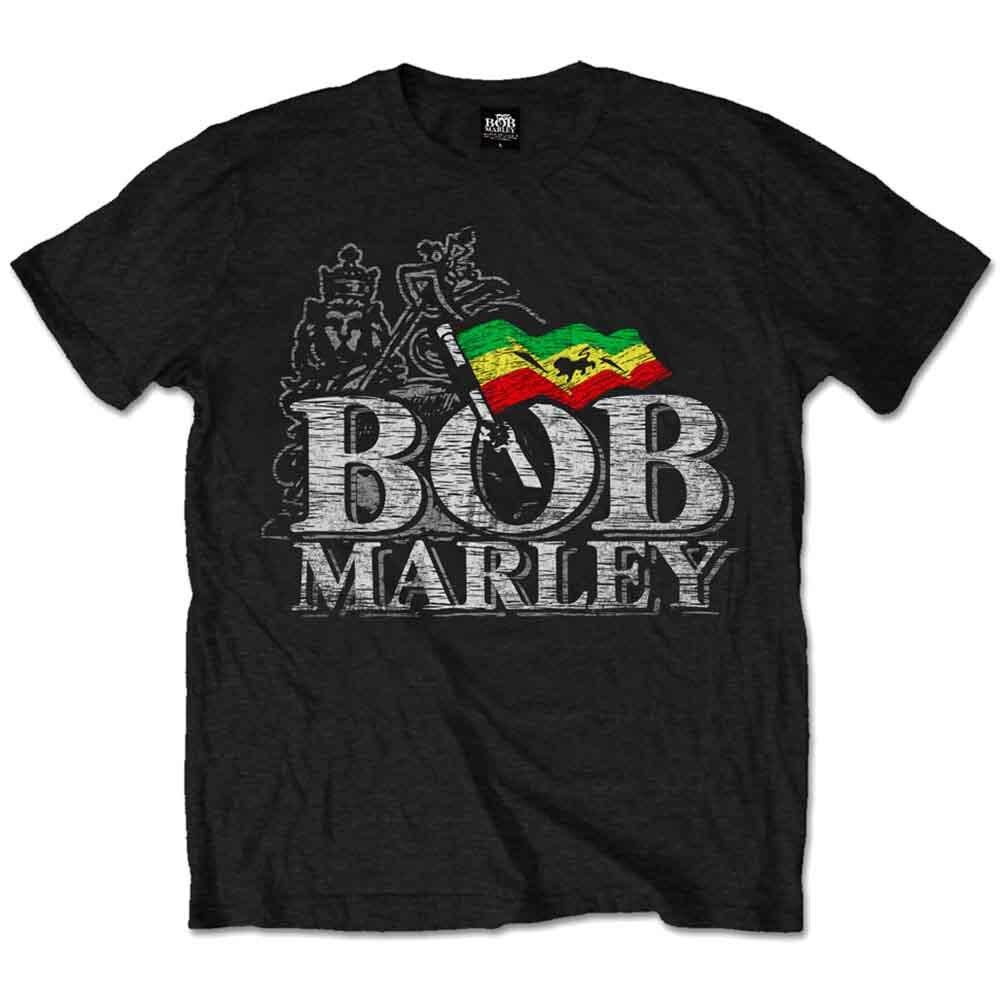 Bob Marley Distressed Logo T-Shirt Black New Unisex T-Shirt XL