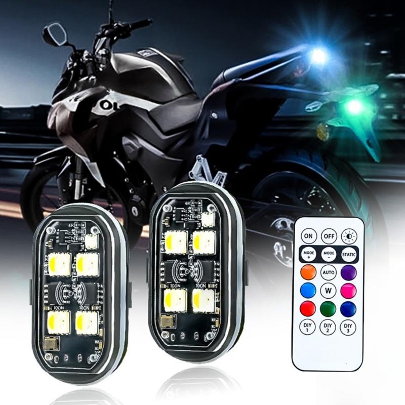 Remote Control Wireless LED Strobe Light USB Charging LED Emergency Warning Light for Car Motorcycle Aircraft Bike
