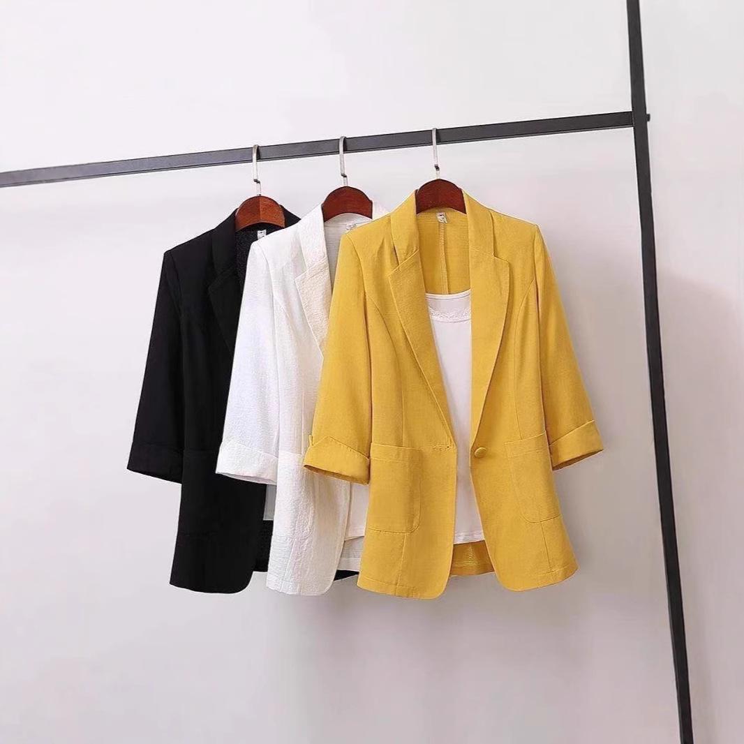 

2024 Women s Korean-Style Loose Fit Summer Blazer, Plus Size Available L