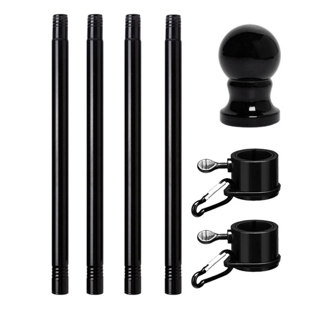 Stainless Steel Flag Pole Kit Swivel Ring Portable Outdoor Flag Pole Adjustable Height Flagpole for House Yard Porch Camping